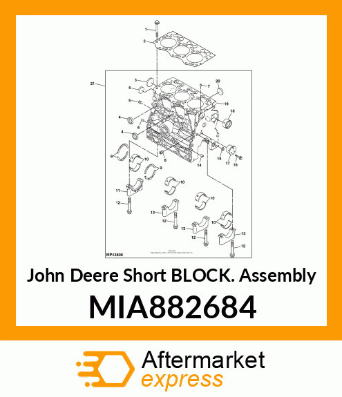 SHORT BLOCK ASSEMBLY, SHORT BLOCK MIA882684