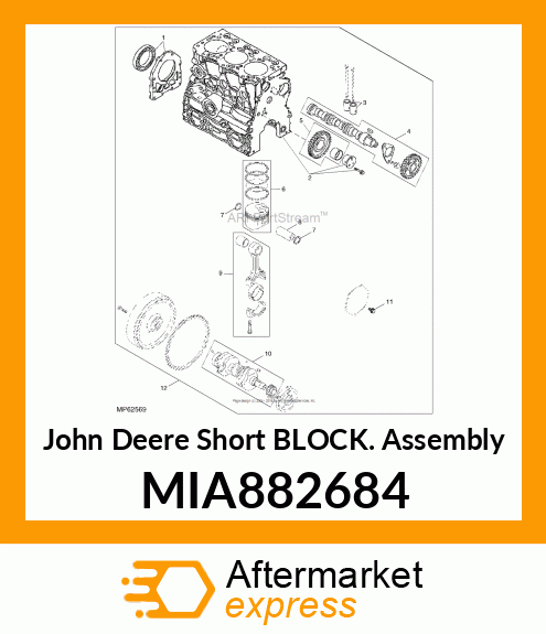 SHORT BLOCK ASSEMBLY, SHORT BLOCK MIA882684