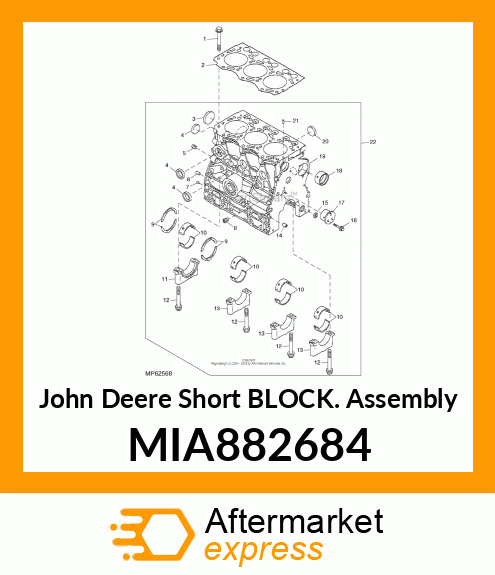 SHORT BLOCK ASSEMBLY, SHORT BLOCK MIA882684