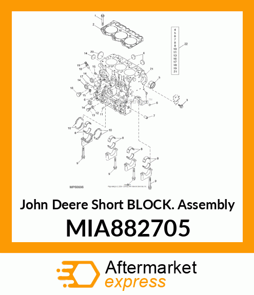 SHORT BLOCK ASSEMBLY MIA882705