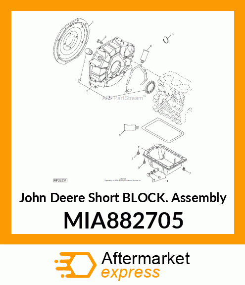 SHORT BLOCK ASSEMBLY MIA882705