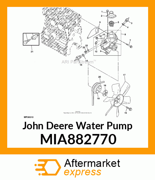 PUMP ASSY, WATER MIA882770