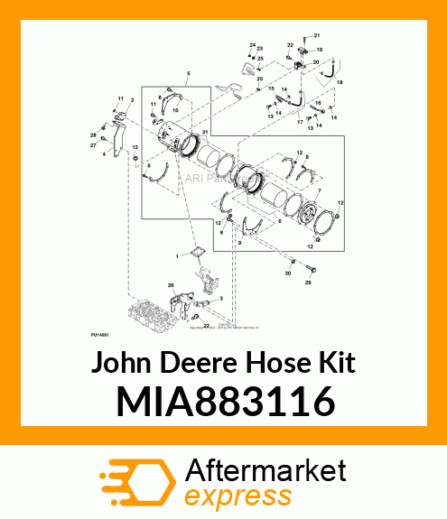 HOSE ASSY, PRES EXH MIA883116