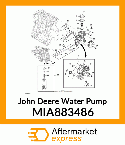 PUMP, ASSY WATER MIA883486