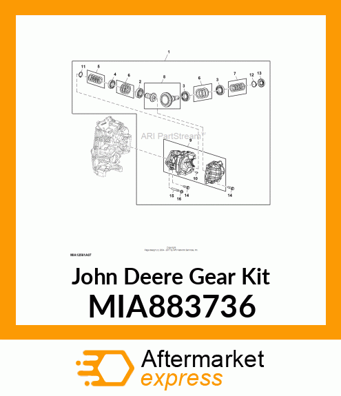 GEAR KIT, PTO KIT, FRONT DRIVE, GEA MIA883736