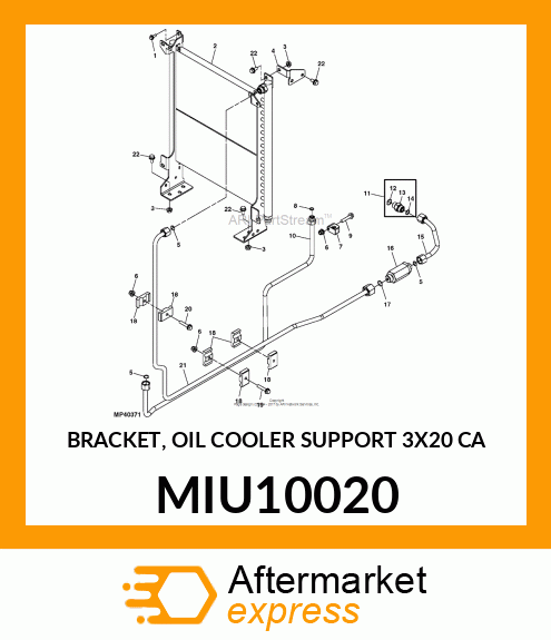 BRACKET, OIL COOLER SUPPORT 3X20 CA MIU10020