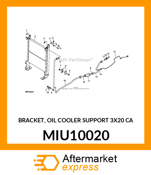 BRACKET, OIL COOLER SUPPORT 3X20 CA MIU10020