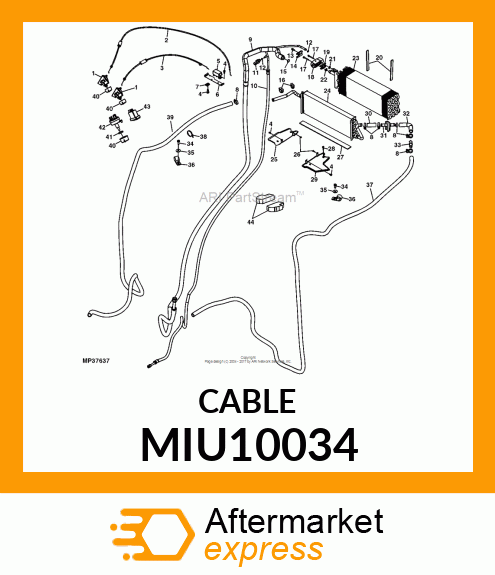 CABLE, CONTROL HEATER VALVE MIU10034