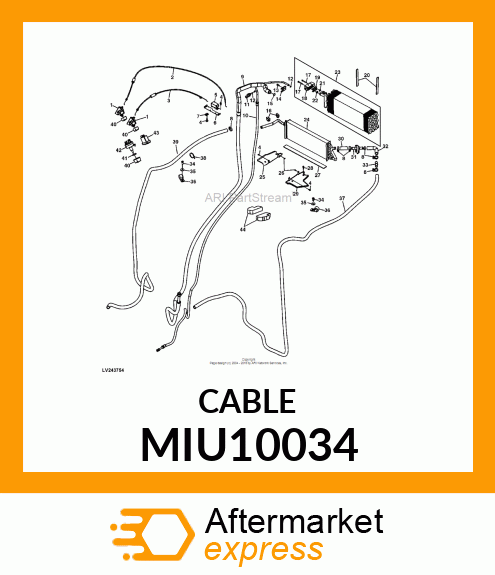 CABLE, CONTROL HEATER VALVE MIU10034