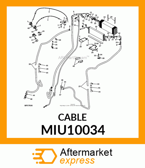 CABLE, CONTROL HEATER VALVE MIU10034