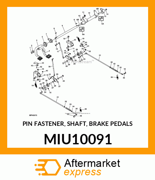 PIN FASTENER, SHAFT, BRAKE PEDALS MIU10091