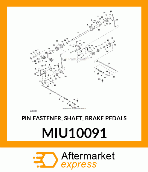 PIN FASTENER, SHAFT, BRAKE PEDALS MIU10091