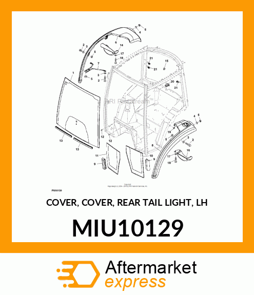 COVER, COVER, REAR TAIL LIGHT, LH MIU10129