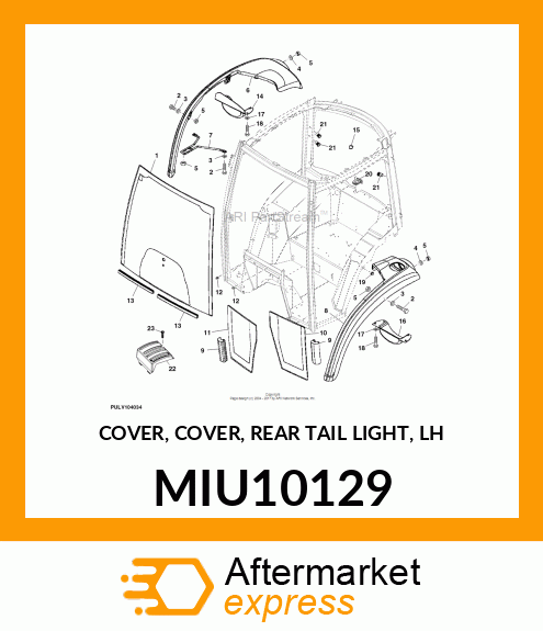 COVER, COVER, REAR TAIL LIGHT, LH MIU10129