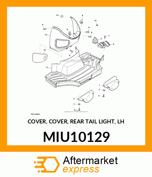 COVER, COVER, REAR TAIL LIGHT, LH MIU10129