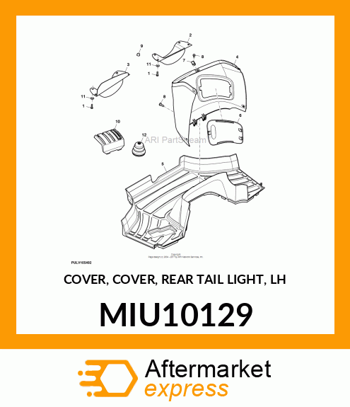 COVER, COVER, REAR TAIL LIGHT, LH MIU10129