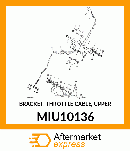 BRACKET, THROTTLE CABLE, UPPER MIU10136