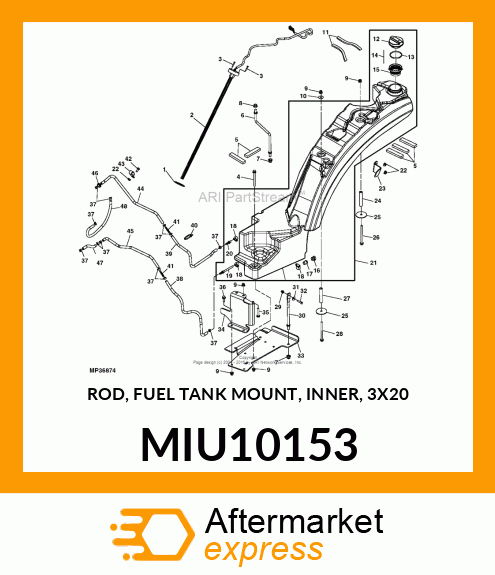 ROD, FUEL TANK MOUNT, INNER, 3X20 MIU10153