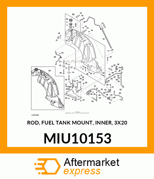 ROD, FUEL TANK MOUNT, INNER, 3X20 MIU10153