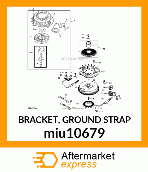 BRACKET, GROUND STRAP miu10679