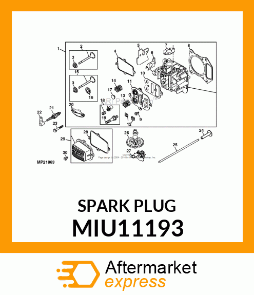 PLUG SPARK,ELECTROMAGNETICSUPPRES MIU11193