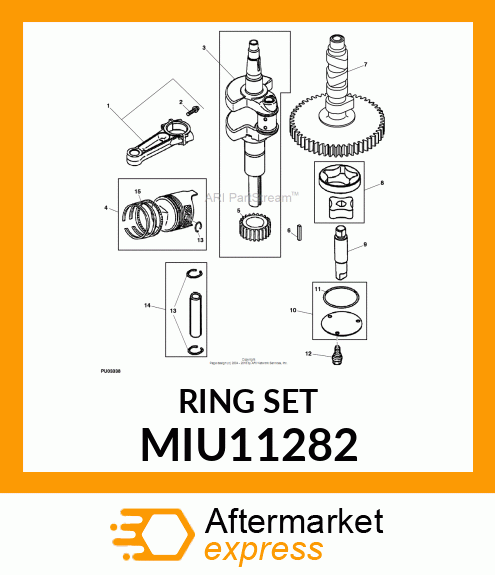 PISTON RING KIT, RING SET STANDARD MIU11282