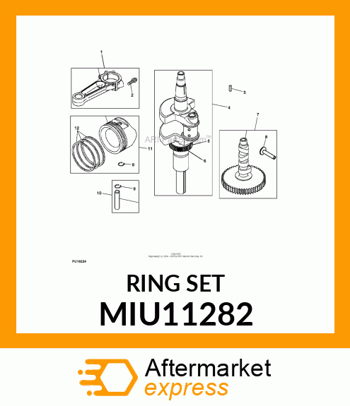 PISTON RING KIT, RING SET STANDARD MIU11282