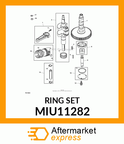 PISTON RING KIT, RING SET STANDARD MIU11282