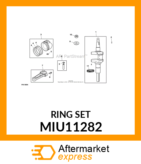 PISTON RING KIT, RING SET STANDARD MIU11282