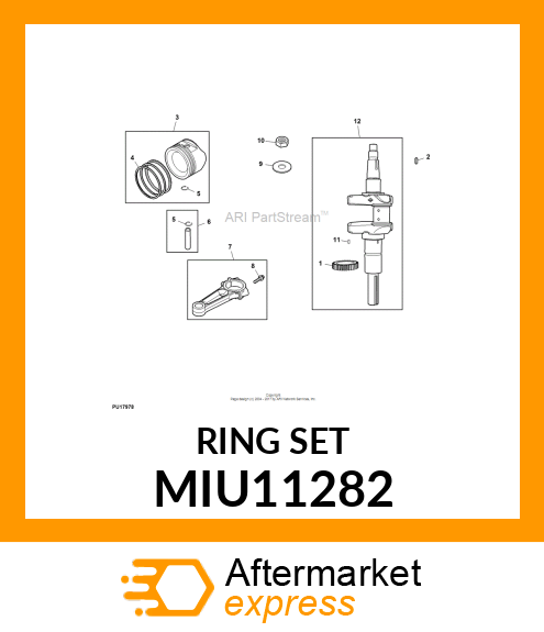 PISTON RING KIT, RING SET STANDARD MIU11282