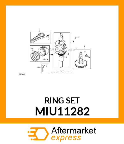 PISTON RING KIT, RING SET STANDARD MIU11282