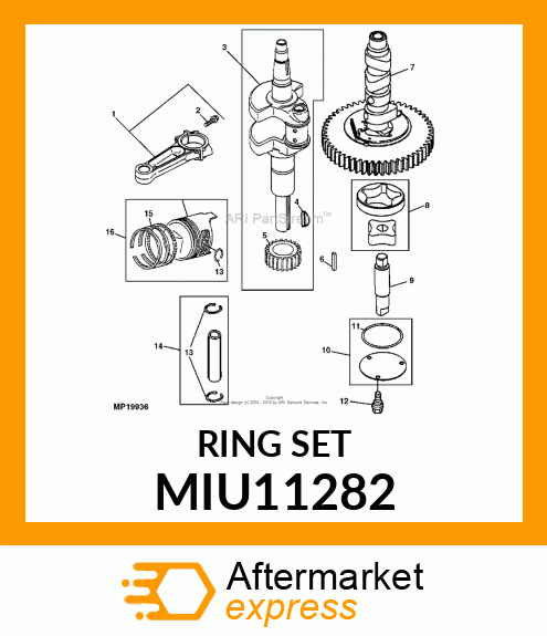 PISTON RING KIT, RING SET STANDARD MIU11282