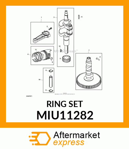 PISTON RING KIT, RING SET STANDARD MIU11282