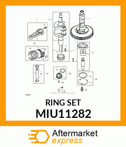 PISTON RING KIT, RING SET STANDARD MIU11282