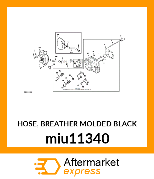 HOSE, BREATHER MOLDED BLACK miu11340