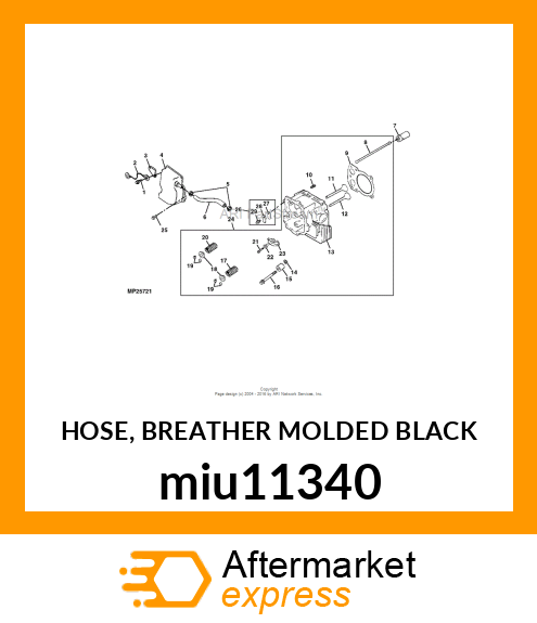 HOSE, BREATHER MOLDED BLACK miu11340