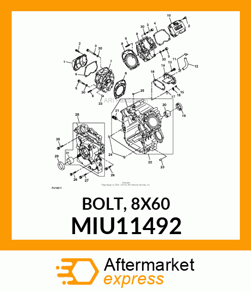 BOLT, 8X60 MIU11492