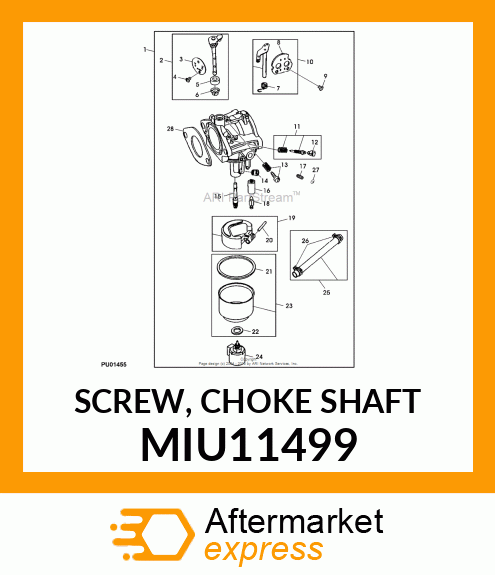 SCREW, CHOKE SHAFT MIU11499