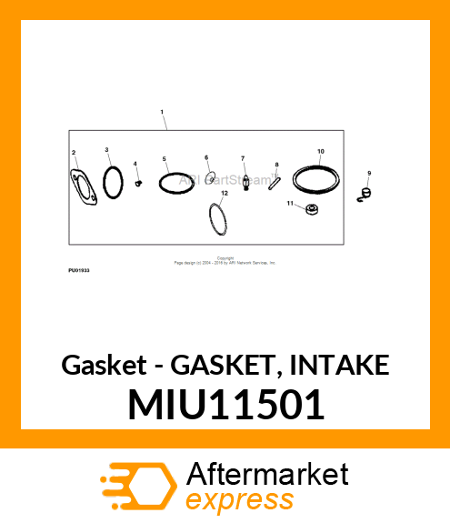 Gasket - GASKET, INTAKE MIU11501