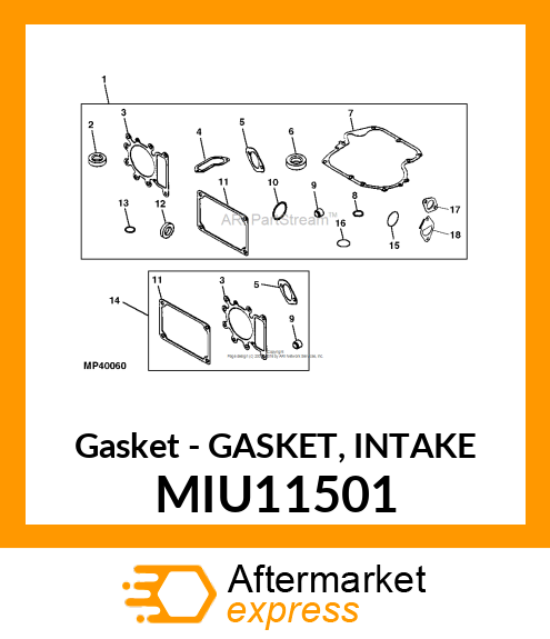 Gasket - GASKET, INTAKE MIU11501