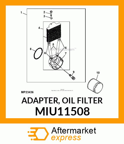 ADAPTER, OIL FILTER MIU11508