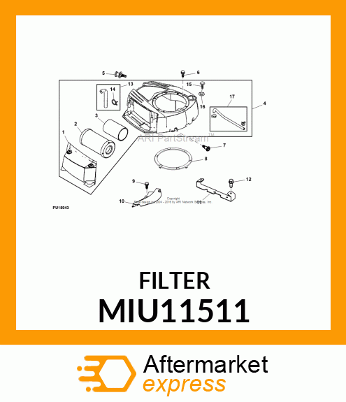 AIR FILTER, FILTER, AIR CLEANER CAR MIU11511