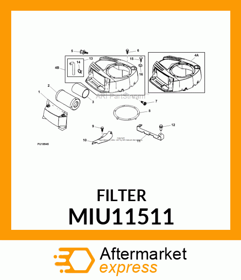 AIR FILTER, FILTER, AIR CLEANER CAR MIU11511