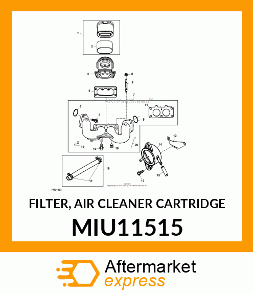 FILTER, AIR CLEANER CARTRIDGE MIU11515