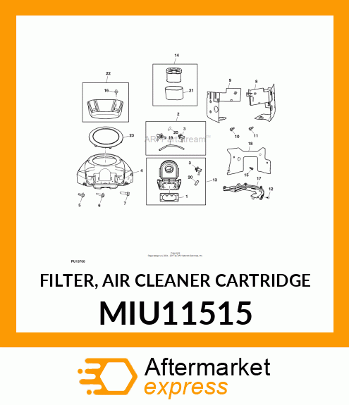 FILTER, AIR CLEANER CARTRIDGE MIU11515