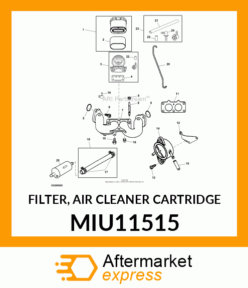 FILTER, AIR CLEANER CARTRIDGE MIU11515