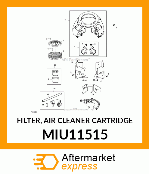 FILTER, AIR CLEANER CARTRIDGE MIU11515