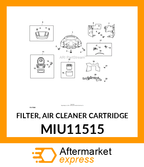 FILTER, AIR CLEANER CARTRIDGE MIU11515