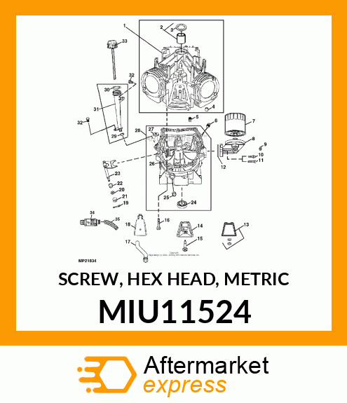 SCREW, HEX HEAD, METRIC MIU11524