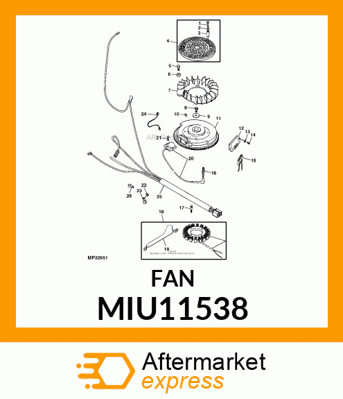 KIT, FLYWHEEL FAN MIU11538